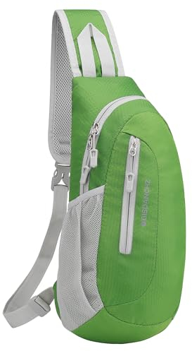 PivotWing Brusttasche Herren Damen, Sling Bag Schultertasche Damen Herren Leicht Wasserdicht Umhängetasche Reisen Gehen Outdoor Crossbody Bag Shoulder Chest Bags Day Packs Grün
