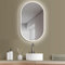 HOKO Wandspiegel oval 45x75 cm / 75x45 cm Alicante mit Energiesparend LED Beleuchtung und Metall Rahmen Gold. Touch Schalter, LED stufenlos Wechsel 2700K-6500K Warmweiß-Kaltweiß-Neutral