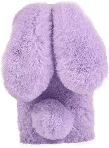YKTO Case per ZTE Blade A34 Custodia per Telefono in Peluche per Coniglietti Morbido e Confortevole al Tatto Protettiva TPU Custodia per Cellulare Calda e Anti-Freddo per ZTE Blade A34,Viola