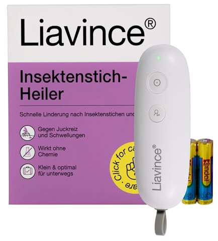 Liavince Insektenstich-Heiler, Insektenstich-Stift, Mückenstich Hitzestift, Wärmestift gegen Juckreiz/Schwellungen, Für unterwegs, Ohne Chemie, Anti-Juckreiz-Stift