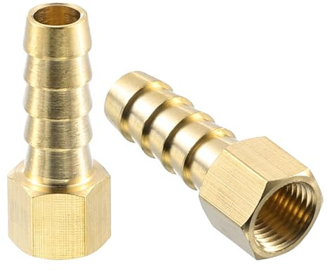 QUARKZMAN 2pz Raccordo Portagomma Ottone, 5/16 Barbetta x 1/8 Npt Femmina Raccordo a Barbetta Ottone per Collegare Tubi Dispositivi Meccanici Attrezzature Idrauliche