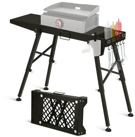Grillständer für Blackstone Grilltisch, passend für Blackstone Tischgrill, 43,2 cm und 55,9 cm, tragbar, mit klappbaren und höhenverstellbaren Beinen