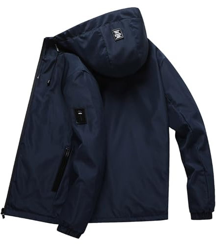 Veste homme hiver Veste de Travail Softshell Extérieur Coupe-vent pour Hommes Manteau d'extérieur Veste imperméable homme Para Hombres Plus Chaud (Bleu, L)