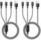 ASICEN USB Ladekabel 3 in 1, Universal Multi Ladekabel,[2Stück, 1.2M] Nylon Mehrfach Schnellladekabel mit iP/Micro USB/Typ C für iPhone 16 15 14 13,Android Galaxy,Pixel,LG,Tablets,Huawei,PS