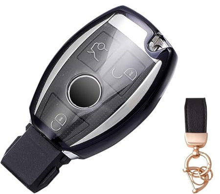 NEUHOO Auto Zubehör kompatibel mit Mercedes V Klasse Vito W447 2014-2023 Schlüsselhülle und Schlüsselanhänger, Schlüsselgehäuse Silikon Schlüsselkarte Hülle (Schwarz)