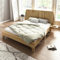 Bett 140x200 cm aus Massivholz, Massivholzbett Holzbett Bettgestell mit Kopfteil und Lattenrost, Doppelbett aus Eiche, Stauraum unter dem Bett, Schlafzimmermöbel, ohne Matratze (Eiche, 140×200 cm)