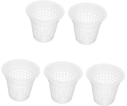 Milisten 1set Phalaenopsis Flower Pot Clear Orchid Pots Orchid Bark Orchid Potting Mix Orchid Mix Nursery Plant Pot Slotted Orchid Pot Orchid Planting Cups Plastic Orchid Pot Pp White 5pcs