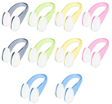 10 Pezzi Tappanaso per Piscina Tappanaso nuoto sincronizzato Tappi, Tappi Naso Nuoto Clip per Adulti Bambini Principianti, Nuoto Naso Clip per Unisex Adulti Bambini Principianti (5 Colori)
