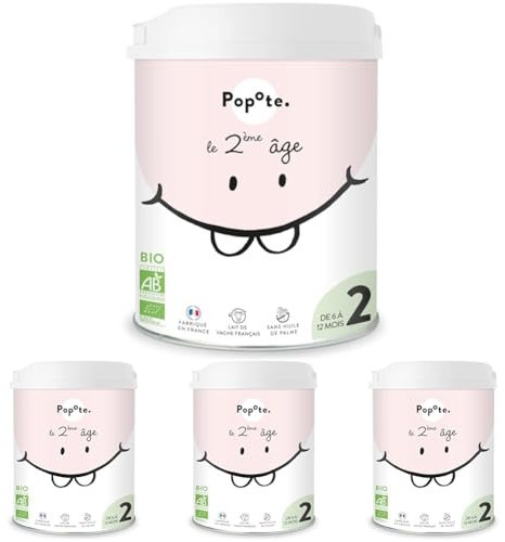 Lait infantile 2ème âge Popote Bio - 800g - dès 6 mois, 1 Unité (Lot de 4)