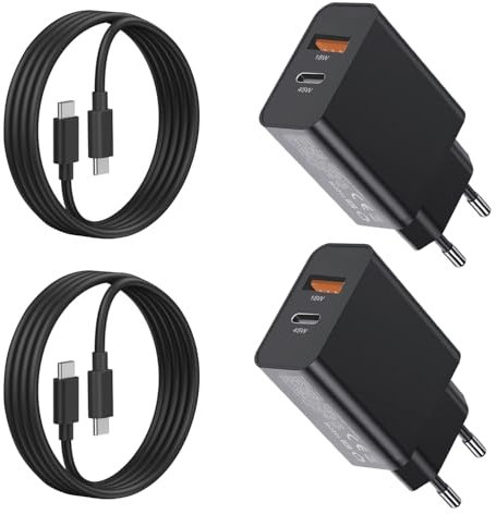2Pack 45W USB C Cargador y Cable para Samsung Galaxy A56 5G/A16 A26 A36/S25 Ultra/S24 Ultra/A25 A55 A35 A54 A53 A34/S23 FE/S22/Z Fold 5 6/S22 S20 S21 iPhone 15 16 Carga Rapida Enchufe Tipo C Cabezal