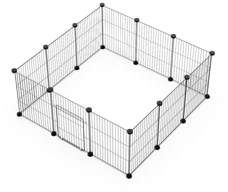 CZCPARY Kleintiergehege, Laypen mit Tür, Gehege für Hamster, Kaninchen, Meerschweinchen 43 * 32 12pcs