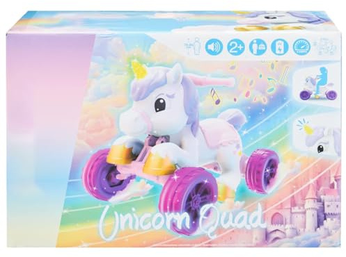 New|| Unicorn Squad Musical Ride-On Toy | Interactive Rolling Toy for Kids | Pink Toddler Quad Bike Toy | Ride On Unicorn Hobby Horse toy | Rechargeable Outdoor Vehicle Toys Birthday Gifts for Ages 3+