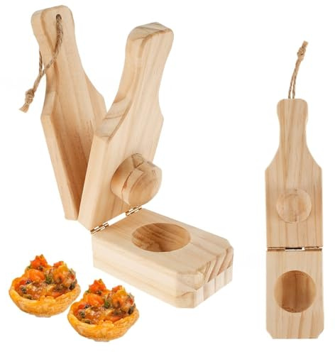 Sunicon Prensa para plátanos, prensa para plátanos de madera de pino, plegable, reutilizable, adecuada para cestas profundas para plátanos.