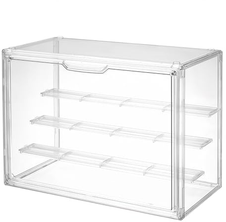 4 Stöckig Acryl Vitrine für Figuren Sammlerstücke Schaukasten Vitrine Klein mit Magnetisch Tür Stapelbare für Pop! Puppen Blind Box Spielzeug Sammlerfiguren Actionfiguren Modellautos Schmuck Kosmetik
