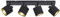 Reality Leuchten Tommy R80334079 Spotbalken, Metall Schwarz Matt, Stoffschirm Goldfarbig