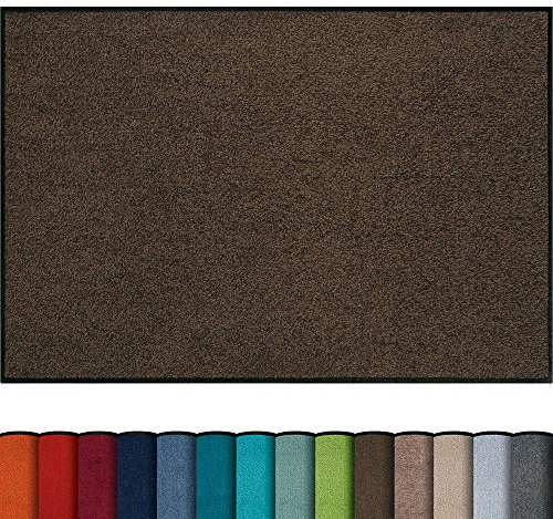 Erwin Müller Fußmatte Mainz, Schmutzfangmatte, Sauberlaufmatte uni braun Größe 115x175 cm - rutschfest, pflegeleicht, für Fußbodenheizung geeignet (weitere Farben, Größen)