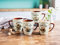 Unbekannt Tassen Coffee 4er Set Nostalgie Optik Kaffee Becher Kaffeetasse aus Keramik NEU