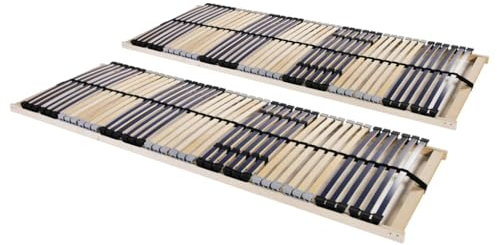 vidaXL 2X Lattenrost mit 42 Latten 7 Zonen Nicht verstellbar im Kopf- und Fußbereich Lattenrahmen Bettrost Holzlatten Latten Rost 70x200cm