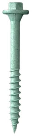 Organic Green Coated TimberDrive Screws with Hex Head (Heat Treated for Extra Strength, Sharped Thread for Superior Drive Technology) Gimlet Point Requires No Pre-Drilling (50, 7mm x 100mm)