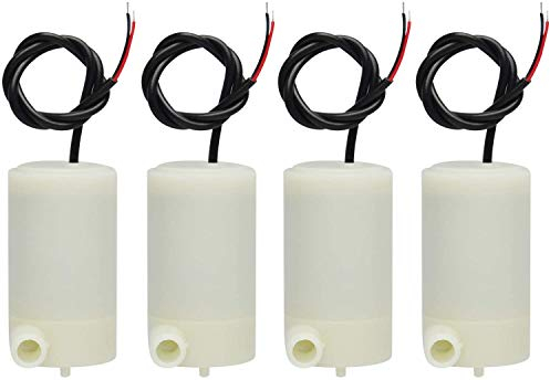 ICQUANZX 4 pcs/Set Mini Micro Bomba de Agua Sumergible 3V -5V 1.2-1.6L / min 0.3-0.8 Metros, para Acuario de Fuente de Tanque de Peces