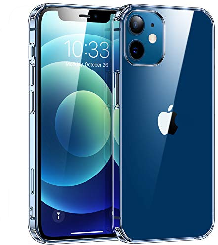 Syncwire Hülle für iPhone 12 Mini, [Ultra Clear, Anti-Gelb, Kratzfest, Fallschutz] Durchsichtig Handyhülle, Schutzhülle mit weicher Silikon Bumper und Hartplastik Rückseite, Transparent