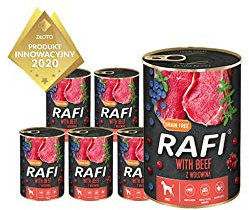 12x800g Rafi mit Rindfleisch Dosen Nassfutter Hundefutter NEU