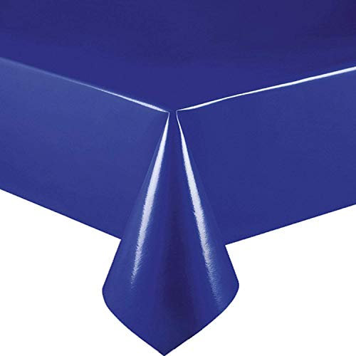 Wachstuch Wachstischdecke Tischdecke Gartentischdecke Breite & Länge wählbar Glatt Uni Blau 100 x 100 cm Eckig abwaschbar