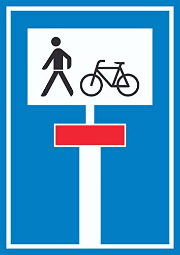 Sackgasse Radverkehr Fußgänger erlaubt Schild A4 Rückseite selbstklebend
