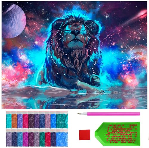 ARTULIO Diamond Painting Set - Kosmische Natur/Löwe - 30x40 cm – 5D Diamant Painting Bilder DIY, Diamond Painting Erwachsene