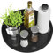 VeyFey Lazy Susan for Table, 12 Inch Non-Skid Bamboo Turntable Organizer for Salt Pepper Spices and Olive Oil Next to Stove, Wooden Lazy Susan Organizer for Kitchen Countertop Organizer Black