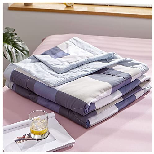 Sommer Bettdecke aus Gewaschene Baumwolle, Dünne Steppdecke für Einzelbett, Wendedesign Sommerbettdecken ohne bezug nutzbar, Leichte & Weiche Sommerdecke (A, 150x200cm)