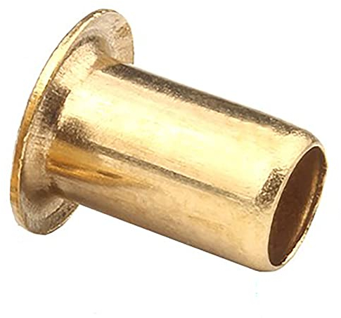 CREULT Brass Hollow Rivets M2 x 2mm Länge durch Kernbolzen Glatter Körper Zylinder Befestigungselemente Einzelner Maschinenrohrstanzring (200 Stück)