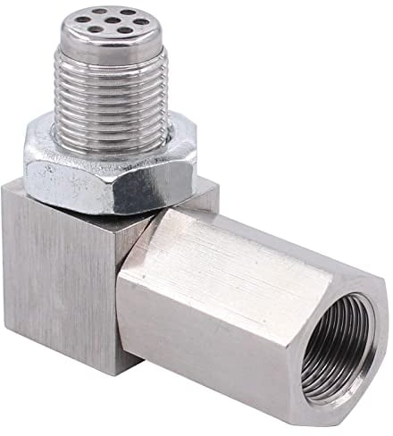 Doo Engy Lambdasonde Verlängerung M18x1,5 Lambda Eliminator Adapter Sauerstoffsensor Distanzstück Extender Lambdasonden Katalysator Edelstahl 90° Winkel für Auto LKW Fahrzeug