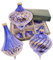 Krebs Glas Lauscha - Weihnachtsdekoration/Christbaumschmuck aus Glas - Glaskugelset Barock - Farbe: Blau/Gold - Größe: 2 mal 3 versch. Formen (11-13cm)