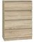 VBChome Kommode mit 4 Schubladen 70 x 40 x 97 cm Eiche Sonoma Grifflose Schubladenkommode Mehrzweckschrank für Flur Schlafzimmer Wohnzimmer Kinderzimmer Modern Eiche Sonoma