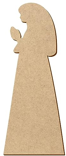 MDF Krippenfigur Betende Maria V2 - Deko Basteln 5-50 cm, Pack mit:10 Stück, Höhe (Size):14cm hoch