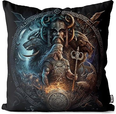 VOID Thor Kelten Wikinger Norge Kissenbezug Kissenhülle Sofa Couch Wohnzimmer Dekoration wasserfest Outdoor Garten Kissen bezug deko, Kissen Größe:40 x 40 cm