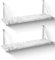 SUMGAR Floating Shelves for Wall Shelf Storage Unit for Kitchen Bedroom White Organiser Display for Living Room Rack Long 60cm Large Heavy Duty with Modern Marble Effect Set of 2