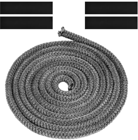 Flintronic Kamindichtung Ofendichtschnur, Feuerfeste Glasfaserschnur Kamin Dichtband Hitzebeständig Bis 600 °C (Φ : 8 mm, Länge 3 m) Türdichtung für Viele Kamin Smoker Ofenkaminofen Modelle