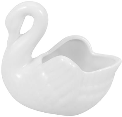 GANAZONO 1stk Kleiner Schwan Blumentopf Saftige Vase Pflanzentopf Schwanenkübel Für Freilandpflanzen Dekorativer Sukkulententopf Startseite Modernen Decor Tier Kunsthandwerk Keramik Weiß