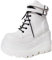 ticticlily Sneakers Platform Donna Stivali Zeppa Grosso Punta Tonda Stivali Da Combattimento Antiscivolo Stivali Con Lacci Con Cerniera Tacco Alto Stivali Alla Caviglia Spessi A Bianco 37 EU