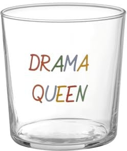 KASANOVA Bicchiere in vetro 360 ml scritta Drama queen viola Acqua,Tavola