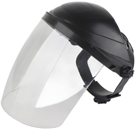 Safety Face Shield Mask for Work, Safety Clear Grinding Face Shield Screen Mask Visor Eye Protection, Full Safety Face Equipment with for Unisex and Adult (Black)