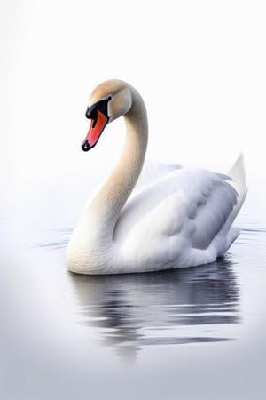 Acryl-Bild 30 x 50 cm: Schwan auf weißem Hintergrund (217412039)