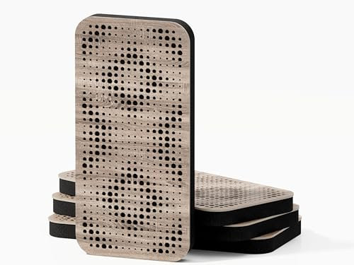 4er-Pack – Schmalbau-Akustikpaneel für Schallabsorption & Diffusion | Absorption – Diffusion – Reflexion – Schalldämmung | 23 x 46 cm | Plattenfarbe: [ELYSIUM-18 | Sonoma]