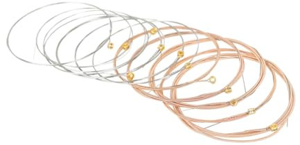 GREENADSCAPE 12er Packung Gitarrensaiten Ersatz Holzgitarrensaiten Phosphorkupfer-gitarrensaiten Für E-gitarre Und Akustikgitarre