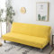 Hixingo Sofa Überzug Ohne Armlehnen, Anti-Rutsch Armloser Sofabezug Einfache Einfarbige Farbe Couch Überzug, Elastischer Sofabettbezug (3 Sitzer,Gelb)