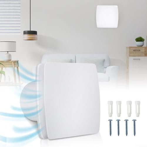 ReachMall Extractor Fan, Bathroom Extractor Fan with Humidistat Sensor, Exhaust Humidity Silent Wall Ceiling for Ducting Wall Ceiling Ventilation Shaft(4” fan with Timer)