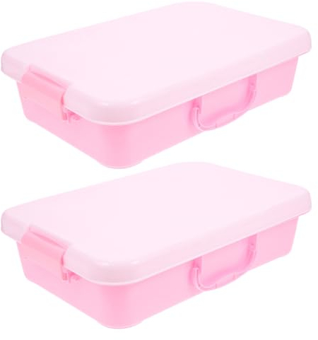 Vaguelly 2pcs Portable Handheld Sandbox Tray with Lid Boy Girl Toy Storage Box for Indoor Capacity Sand Tray for Organizing Sandbox Toys