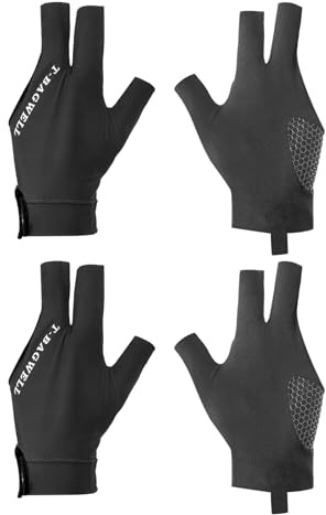 PATIKIL Billard Handschuh， Billardhandschuhe Links Snooker Handschuhe 3 Finger Pool Handschuh Atmungsaktive Handschuhe rutschfeste Poolhandschuhe für Männer